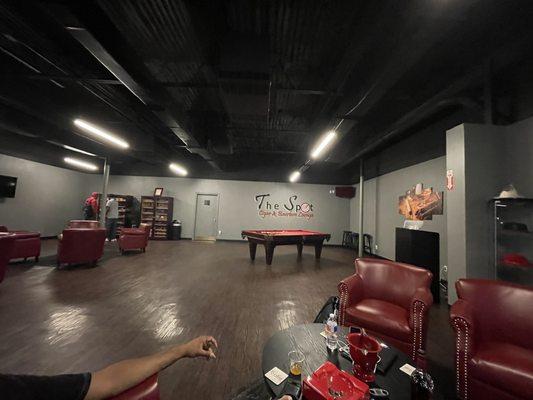 Lounge area with pool table