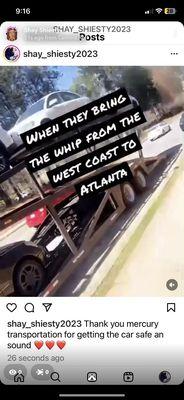 I want to post about mercury auto transport they are an excellent company they made sure my car was delivered safe and sound