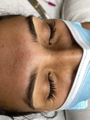 Eyebrow threading and eyelash extension