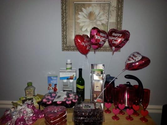 We had mimosa's, chocolate treats and Valentine's gifts!