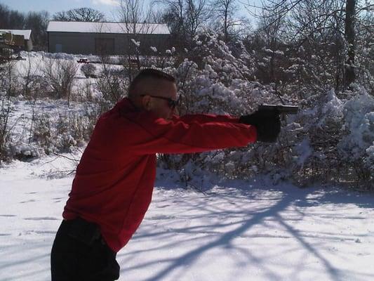 Chief Instructor, Daniel J. Laudick, Sr. during a cold weather training operation.