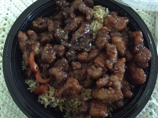 Mongolian Chicken, Peking Chicken, Vegetable Fried Rice