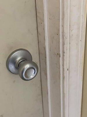 "Sanitized" area next to girls' bathroom sinks.