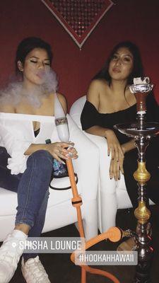 Gorgeous ladies enjoying Hookah at Shisha Lounge Hawai'i