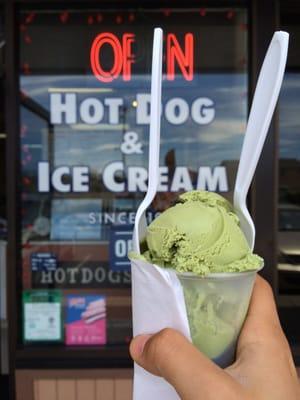 Single Scoop of Green Tea Ice Cream