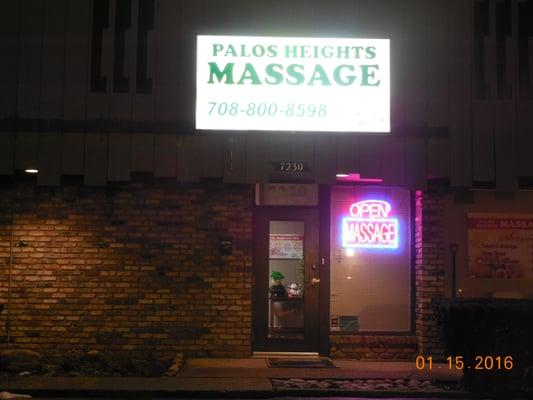 More colorful at night with their sign lit up.