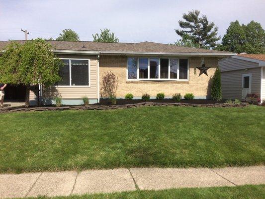 After mulch and new bushes