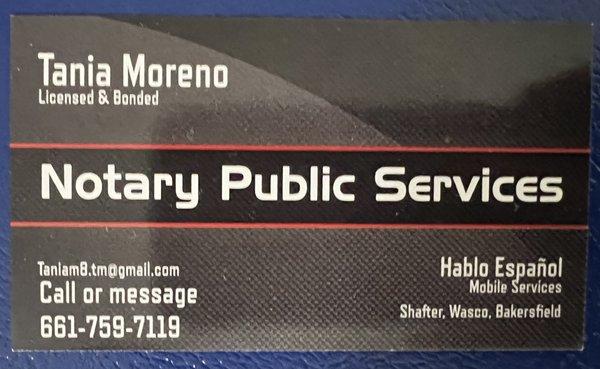 Notary Public Services - Tania Moreno