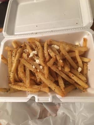 Their so called Greek Fries. Why do I pay almost $4 for a few tiny crumbles of feta cheese? Ridiculous.