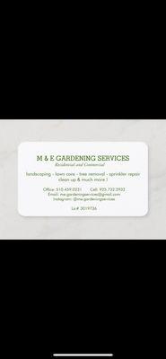 M & E Gardening Services