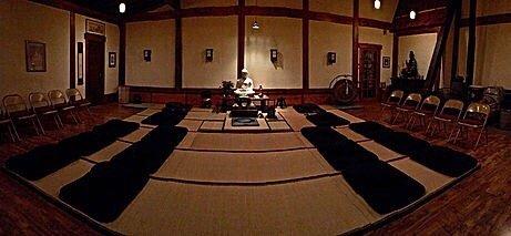 The Zendo (meditation room) at Pine Wind Zen Center.