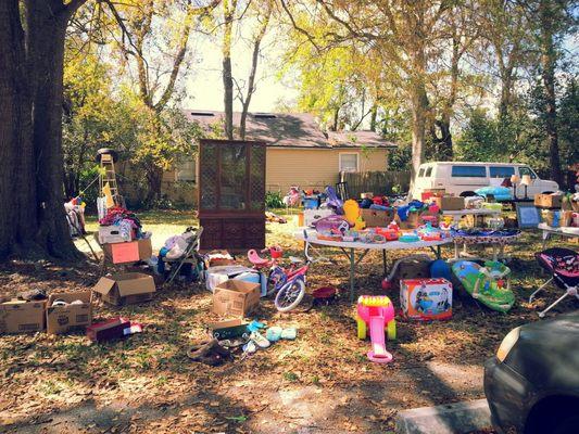 Yard sale at the church. Pastor Bruce and his congregation did a great job!