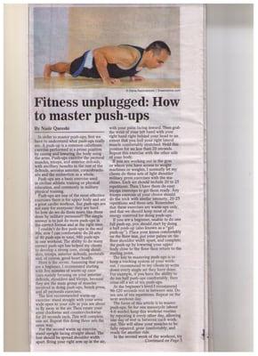 One among many newspaper fitness articles written by trainer Nasir Qureshi