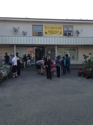 During the Vietnamese farmers market held in their parking lot.