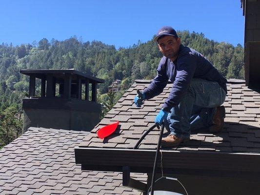 Down spouts are checked to make sure they are flowing to help prevent any possible water damage.