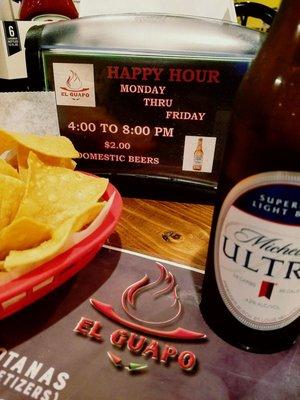 Happy Hour is M-F 4 to 8pm. $2 Domestic.