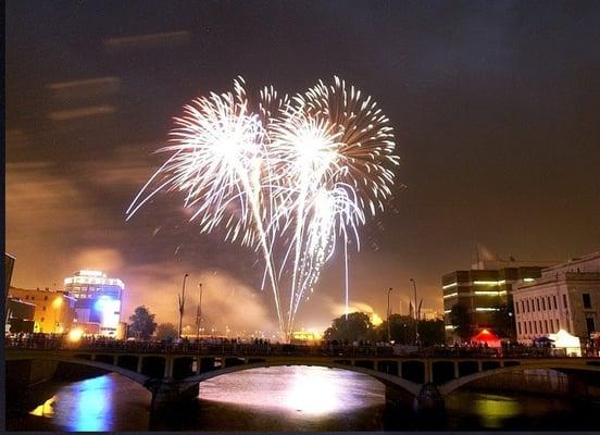 4th of July fireworks over the Cedar River. Gazette photo
