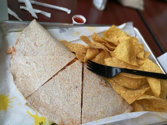 Chicken Chipotle quesadilla "All the way"