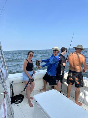 We just caught and released a small fluke