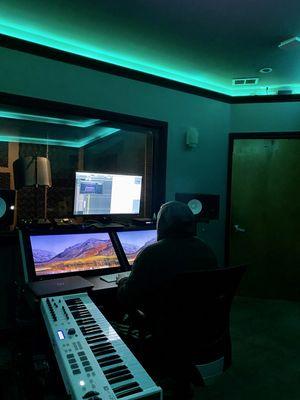 Audio engineer just will working in the recording studio