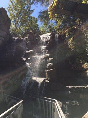 You can see the waterfalls from the bridge