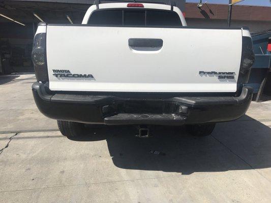 The bumper was painted so they placed the bumper uneven! They even told me it was already like that when I told them they placed it wrong.