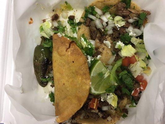 Crispy Taco and Street Tacos - Carne Asada..and tasty!