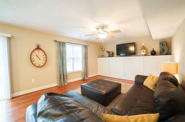 Forest, Virginia built-in den storage cabinetry.