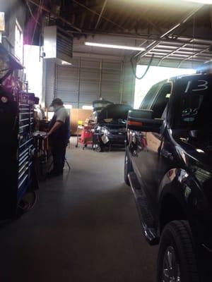 Shop side for an oil change!