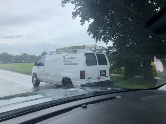 White van that ran me off the road.