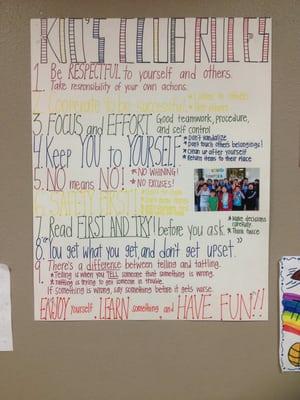 The rules at Kid's Club