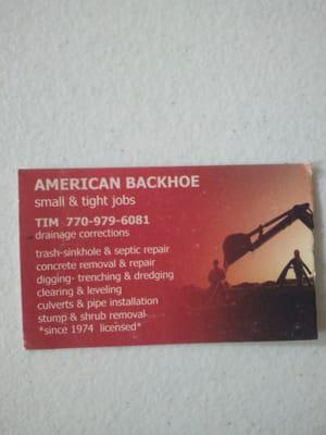 American Backhoe Homeowners Digging & Excavation