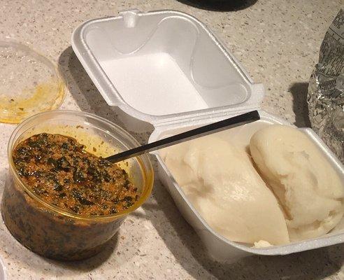 Pounded yams & egusi soup