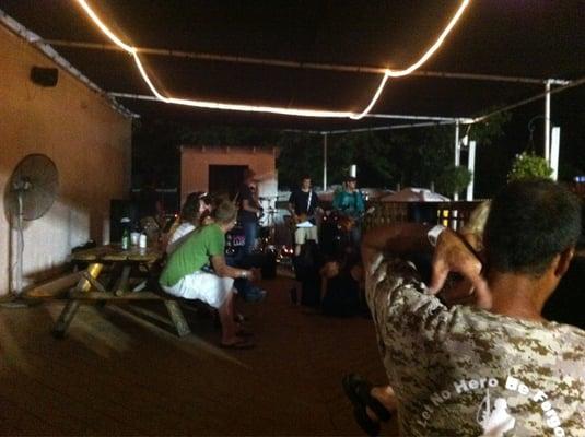 Outside deck with live music