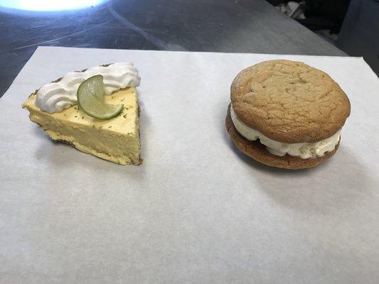 coa desserts. Key lime pie, ice cream sandwich.