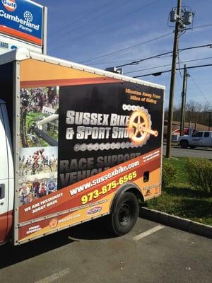 Their truck out by the street