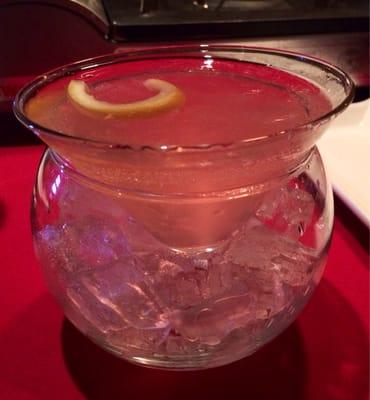 Huckletini, absolutely scrumptious! Also, best martini glasses ever.