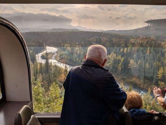 This is my Dad on the train - the vistas were amazing.