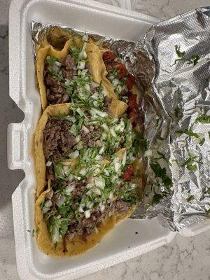 Bistec and trompo tacos