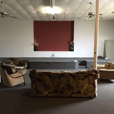 The downstairs common area