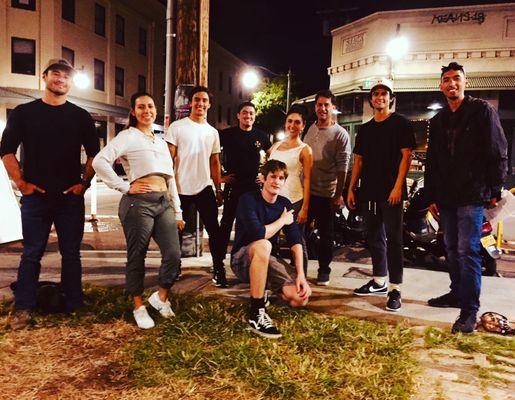 Actors developing characters. Classical techniques applied to modern acting. Move from acting to having a genuine experience as character.