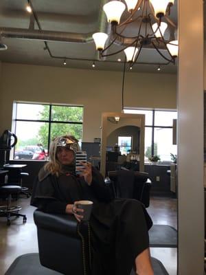 My favorite way to pamper myself. Coffee, comfy chairs, color and company.