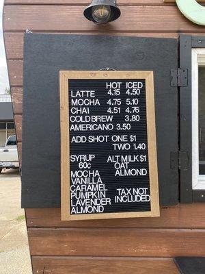 Current menu