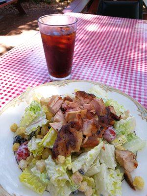 Delicious Smokehouse salad with chicken.