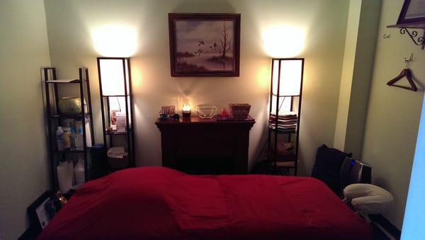 Walking into the massage room