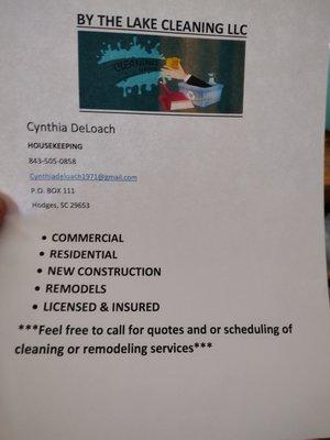 By The Lake Cleaning