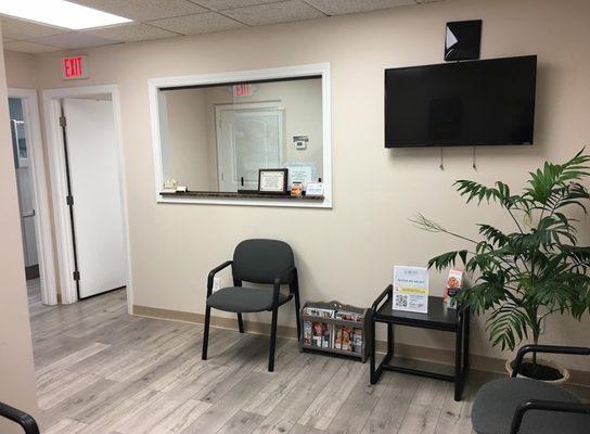 Ayotte Dental waiting area in Marlborough, MA