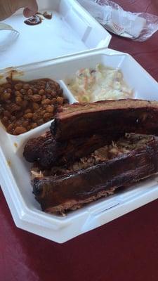 Ribs and brisket. And those beans though.