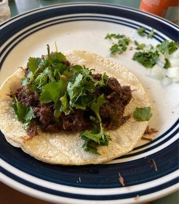 Delicious barbacoa tacos!