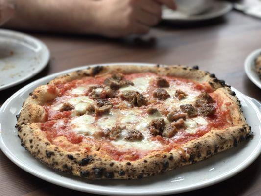 Meatball Parm Pizza - was pretty great. Notice the leopard spots that only come from a super hot oven.